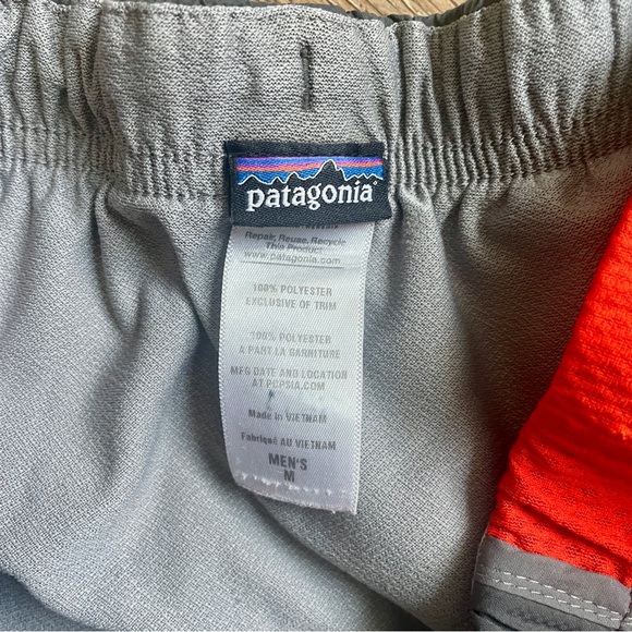 Patagonia Strider Lined Shorts Men’s Medium Grey Gray Orange - Picture 2 of 4